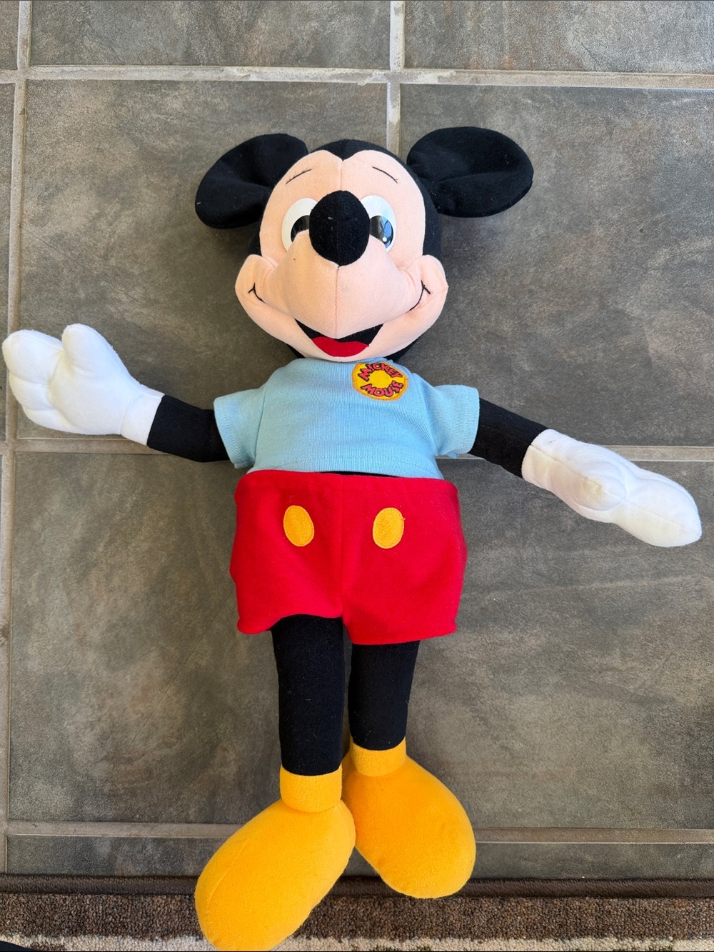 Vintage 1988 Mickey Mouse talking drawstring plush doll. Disney